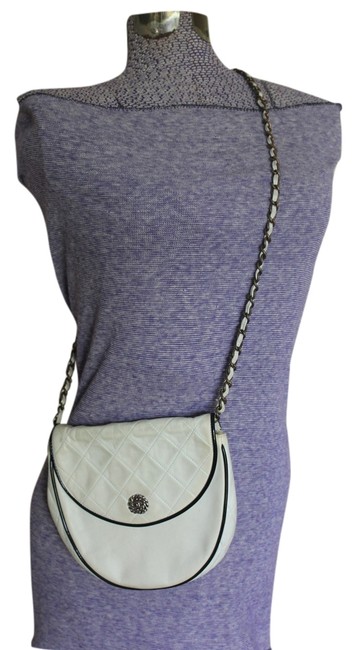 Chanel Shoulder Quilted Chain Vintage Ivory Leather Cross Body Bag 
