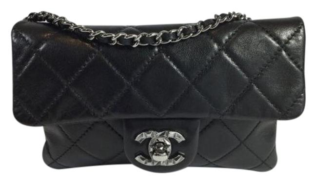 Chanel Quilted Mini Black Leather Cross Body Bag 