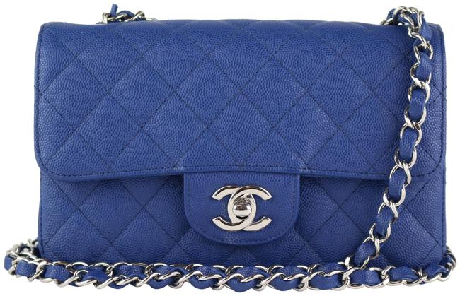 Chanel Rectangular Mini Blue Caviar Cross Body Bag 