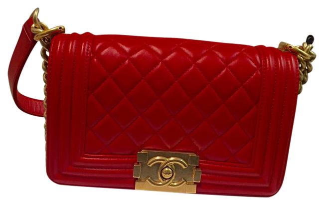 Chanel Red Caftskin Cross Body Bag 