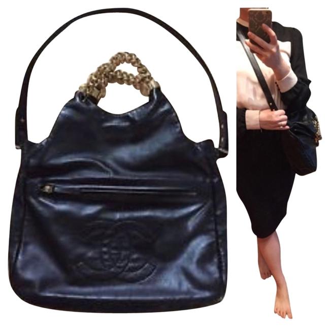 Chanel Rodeo with Gold Hardware Black Leather Cross Body Bag 