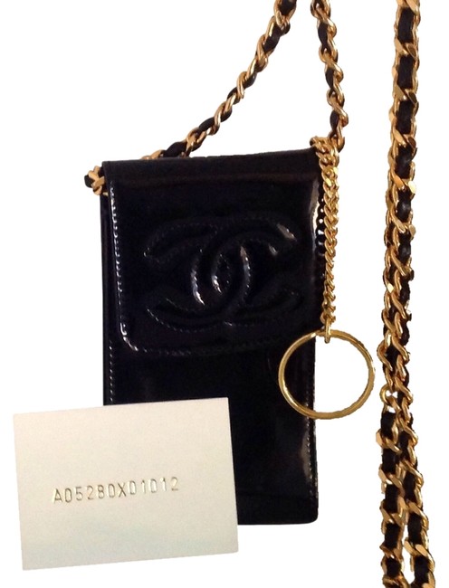 Chanel Runway Chic Vintage Phone Purse Black Cross Body Bag 