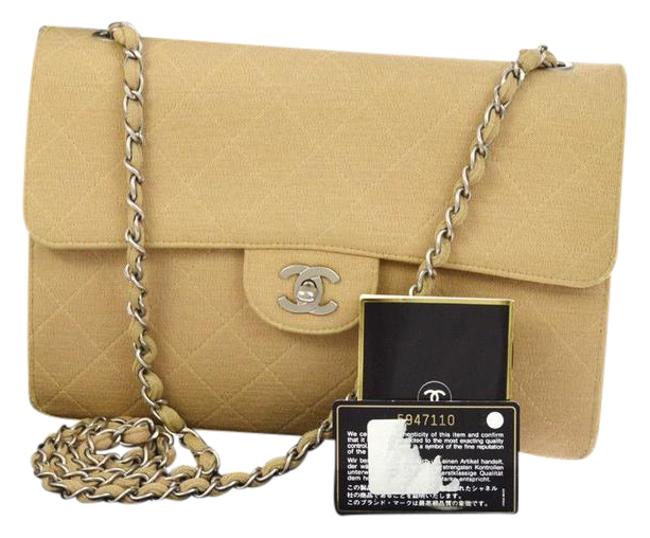 Chanel Sale Beige Cotton Cross Body Bag 