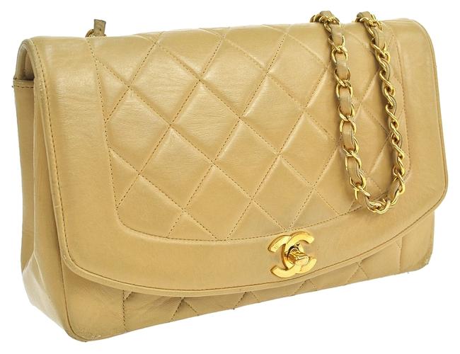 Chanel Shoulder Sale Quilted Beige Cross Body Bag 