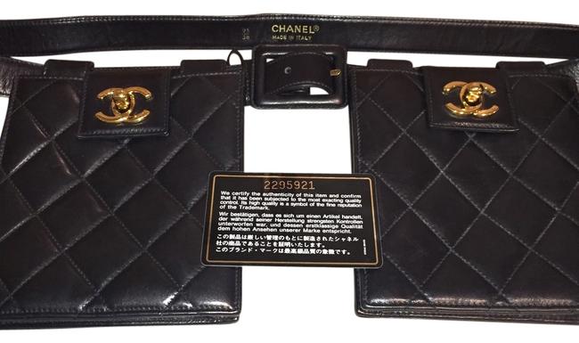 Chanel Serial # 2295921 Black Lambskin Cross Body Bag 