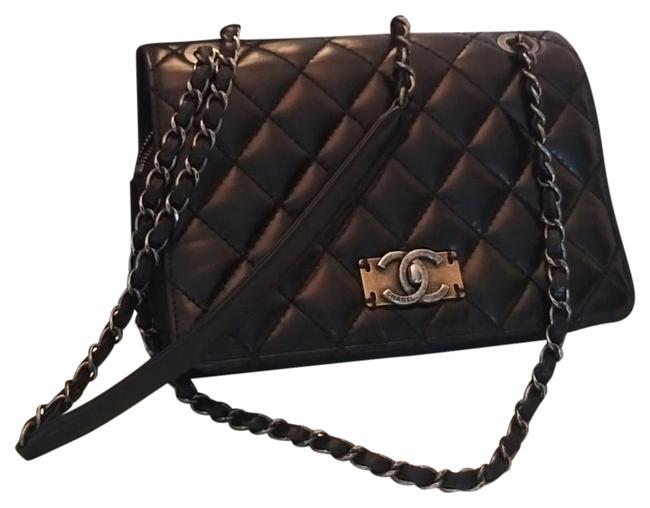 Chanel Shoulder Black Leather Cross Body Bag 