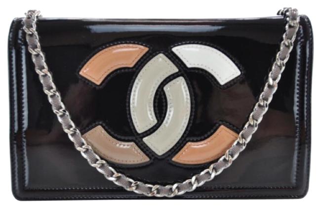 Chanel Shoulder Black Patent Cross Body Bag 
