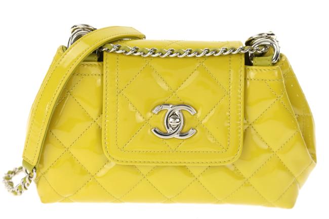 Chanel Small Coco Shine Green Patent Leather Cross Body Bag 