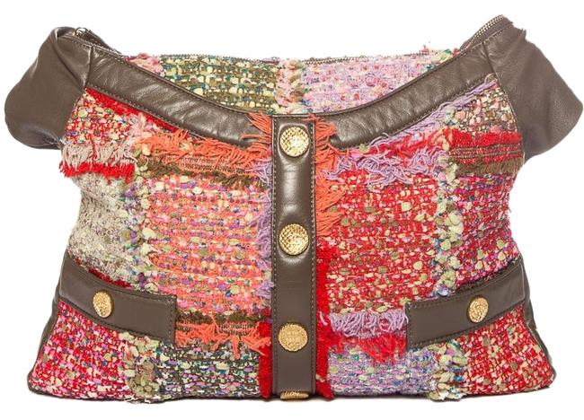 Chanel Taupe Multicolor Tweed Cross Body Bag 