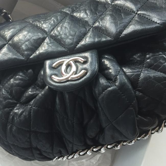 Chanel The Chain Around Black Noir Vintage Lambskin Cross Body Bag 