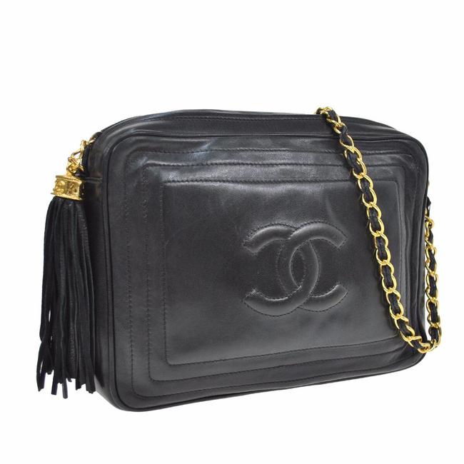 Chanel Timeless Cc Tassel Black Leather Cross Body Bag 