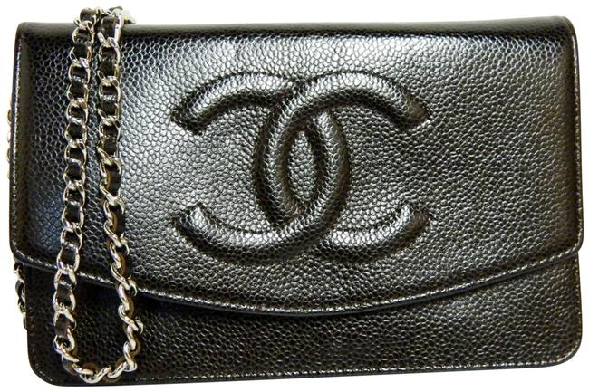 Chanel Timeless Wallet on Chain Woc Dark Chocolate Caviar Leather Cross Body Bag 