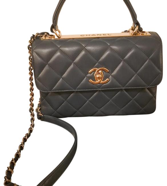 Chanel Trendy Flap In Dark Navy Lambskin Leather Cross Body Bag 