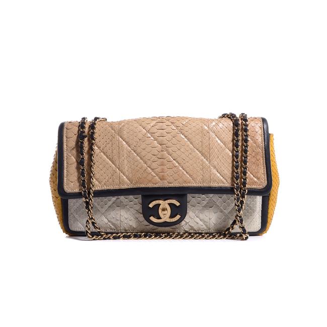 Chanel Tri Color Python Cross Body Bag 