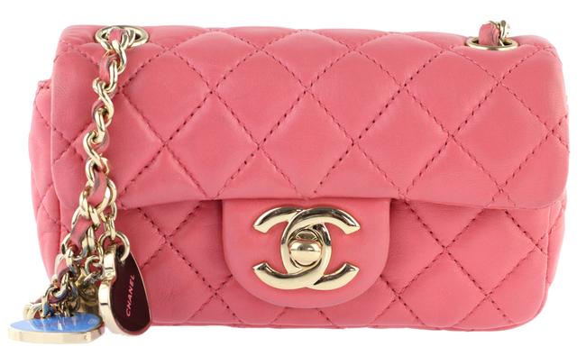 Chanel Valentine Extra Mini Flap Pink Lambskin Leather Cross Body Bag 