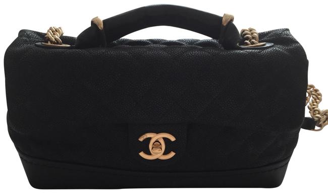 Chanel Vanity Case Black Leather Cross Body Bag 