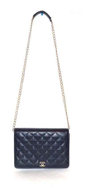 Chanel Vintage Blue Leather Cross Body Bag 
