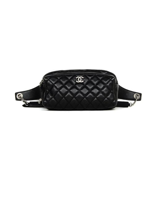 Chanel Waist Belt 2018 Quilted Calfskin Body Bum Black Leather Cross Body Bag 