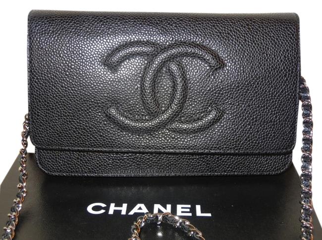 Chanel Wallet On A Chain Black Caviar Leather Cross Body Bag 