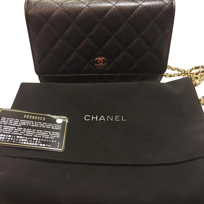 Chanel Wallet On A Chain Black Cavier Leather Cross Body Bag 