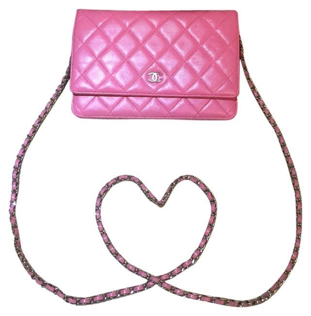 Chanel Wallet On A Chain Pink Leather Cross Body Bag 