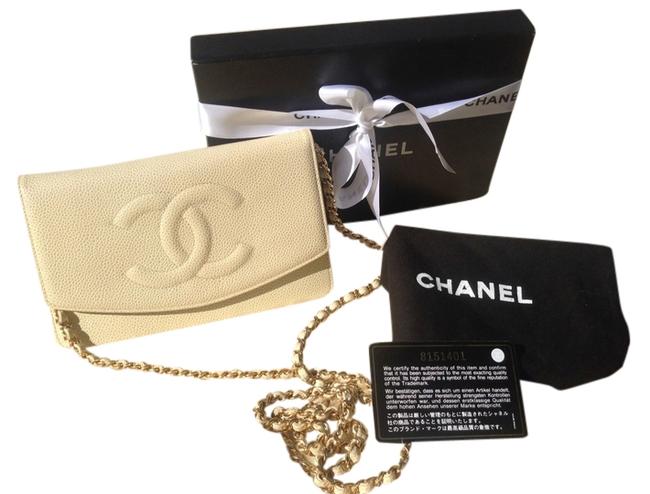 Chanel Wallet On Beige Cross Body Bag 