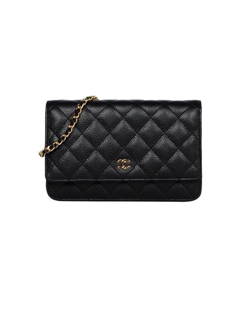Chanel Wallet on Chain 18&quot Caviar Quilted WGhw Black Leather Cross Body Bag 