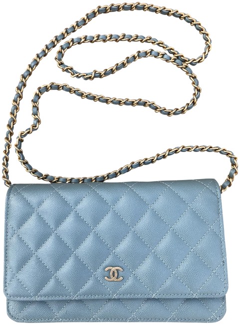 Chanel Wallet on Chain 18c Blue Leather Cross Body Bag 