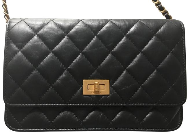 Chanel Wallet on Chain 255 Reissue Calfskin Black Leather Cross Body Bag 