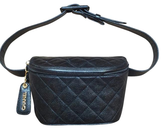 Chanel Belt Woc Black Caviar Leather Cross Body Bag 