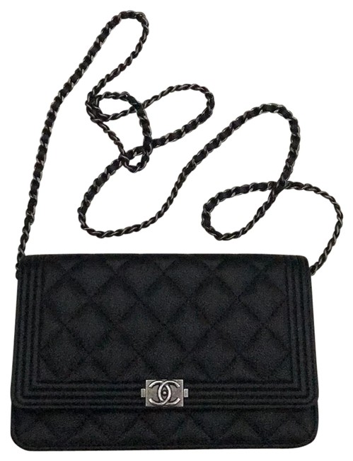 Chanel Wallet on Chain Black Calfskin Leather Cross Body Bag 