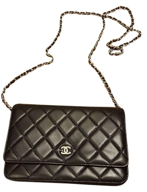 Chanel Wallet on Chain Black Lamb Skin Cross Body Bag 