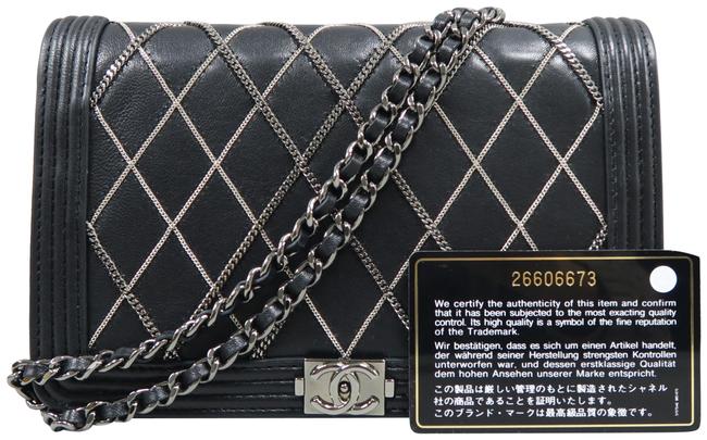Chanel Woc Black Lambskin Leather Cross Body Bag 