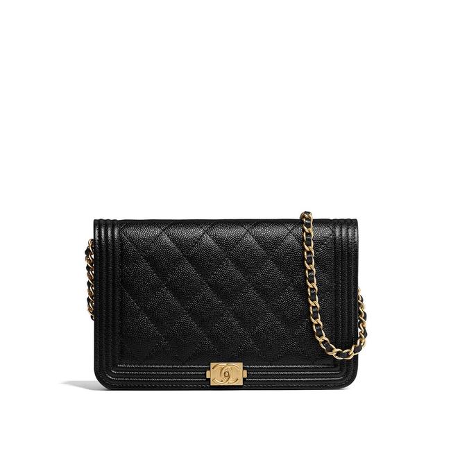Chanel Boy Wallet on Chain 2018 Caviar New Black Leather Cross Body Bag 