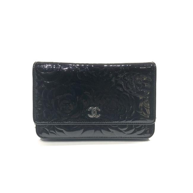 Chanel Wallet on Chain Camellia Black Patent Leather Cross Body Bag 
