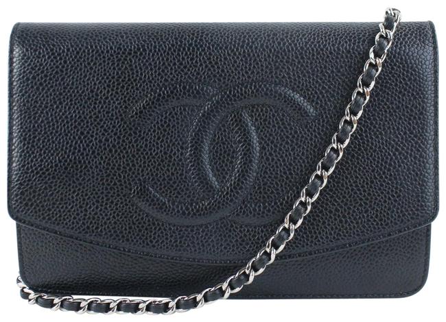 Chanel Wallet on Chain Caviar 22cz0802 Black Leather Cross Body Bag 