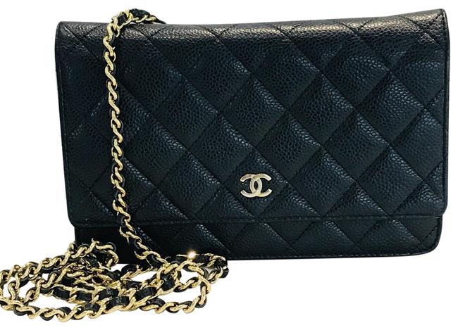Chanel Wallet on Chain Caviar Black Leather Cross Body Bag 