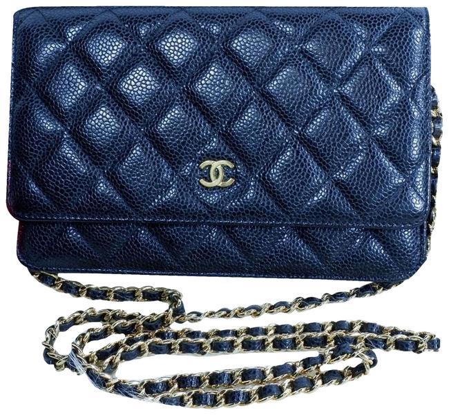 Chanel Wallet on Chain Caviar Gold Hardware Black Leather Cross Body Bag 