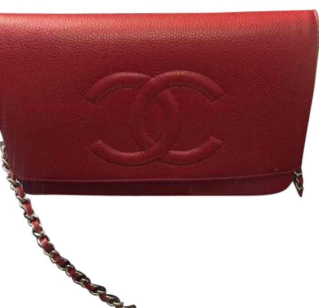 Chanel Caviar Woc Red Leather Cross Body Bag 