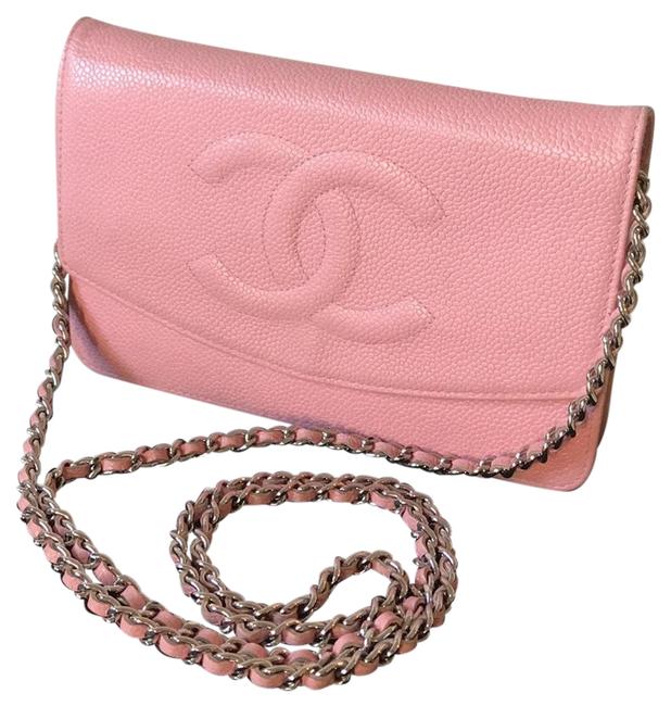 Chanel Woc Caviar Timeless Chain Flap Pink Cross Body Bag 