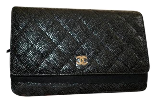Chanel Wallet on Chain Caviar Woc with Gold Hardware Black Cross Body Bag 