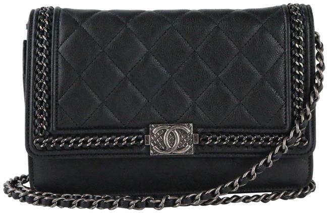 Chanel Wallet on Chain Around Woc Black Calfskin Cross Body Bag 