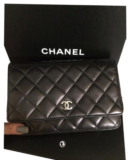 Chanel Wallet on Chain Classic Flag Handbad Black Lamskin Cross Body Bag 