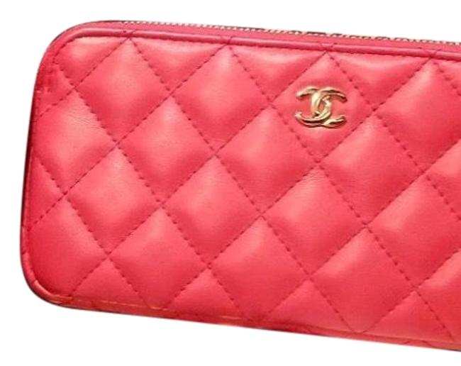 Chanel Wallet on Chain Double Zip Pink Lambskin Leather Cross Body Bag 