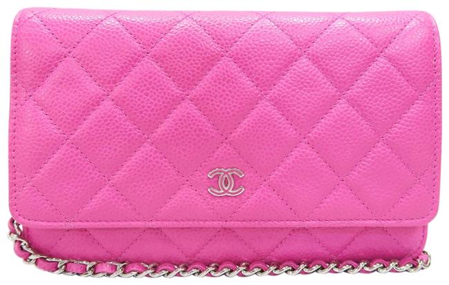 Chanel Wallet on Chain Fuchsia Caviar Cross Body Bag 