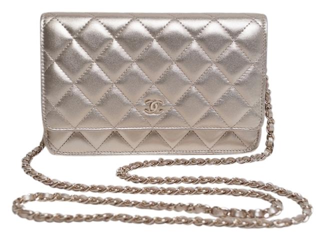 Chanel Gold Lambskin Leather Cross Body Bag 