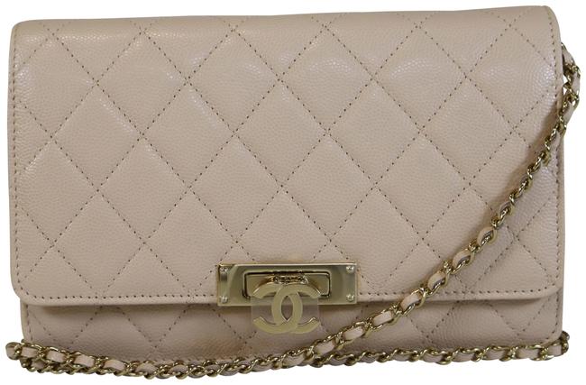 Chanel Wallet on Chain Golden Class Woc Beige Caviar Cross Body Bag 