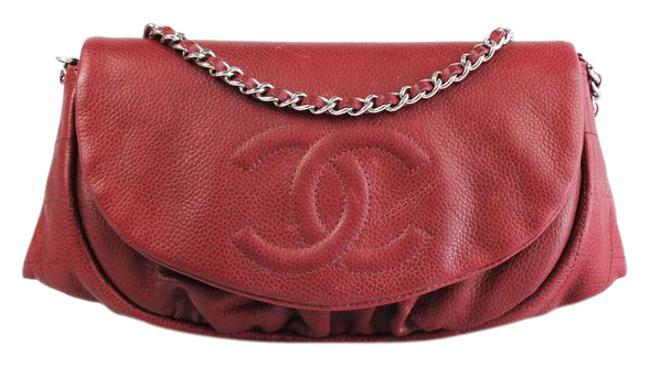 Chanel Half moon Woc Burgundy Caviar Leather Cross Body Bag 