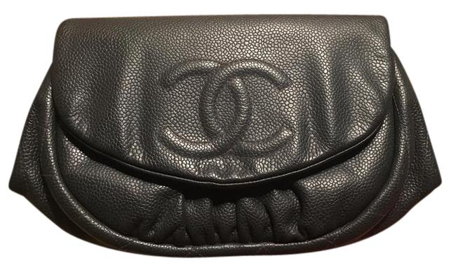 Chanel Half Moon Woc Dark Grey Leather Cross Body Bag 
