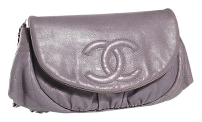 Chanel Wallet on Chain Half Moon Woc Grey Lambskin Cross Body Bag 